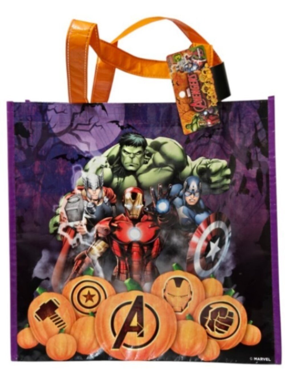 Marvel AVENGERS Re-Usable Trick or Treat Halloween-Themed Tote Bag - NWT